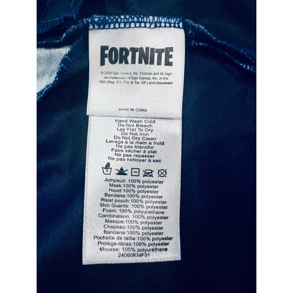 Fortnite Halloween Costume.  Party Trooper.  Sz 8-10.  Black and Blue. No mask - Picture 6 of 7